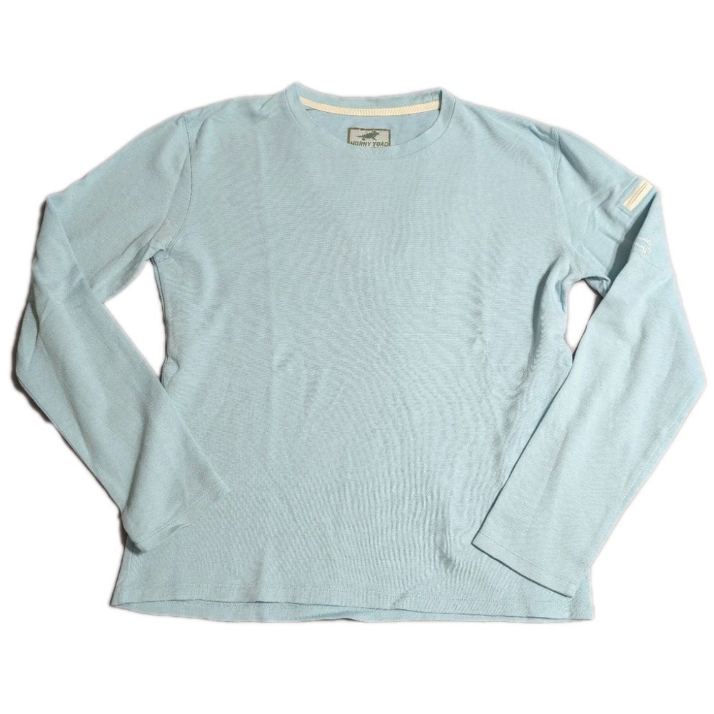 Toad & Co Horny Toad Womens Medium Long Sleeve Shirt Blue Lyocell Blend Stretch